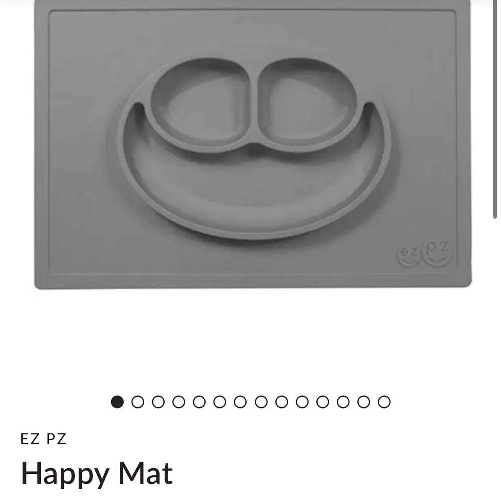 Happy Mat - kids plate/placemat in gray